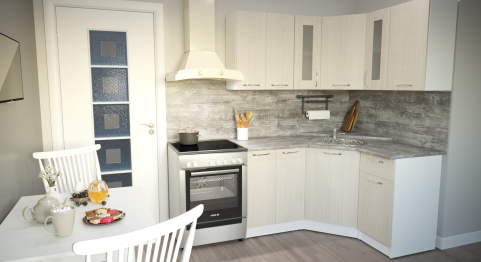 Кухонный гарнитур Лариса оптима 2 1,5 х 1,3 м Латте ЛДСП