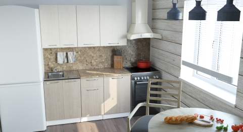 Кухонный гарнитур Ольга нормал 1 1,5 м Латте / Карамель ЛДСП