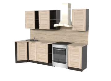 Кухонный гарнитур Томилла прайм 4 0.9 х 2,0 м Квадро Дуб Сонома ЛДСП