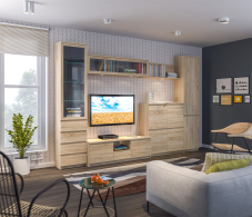 Стенки для гостиной, Веста набор Дуб Сонома L-3400