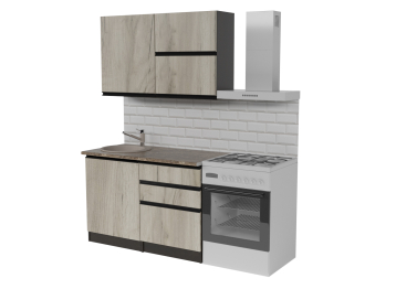 Кухонный гарнитур Равенна лайт 1,2 м Дуб браун ЛДСП