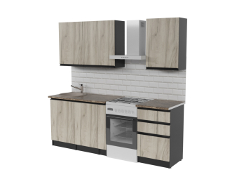 Кухонный гарнитур Равенна стандарт 1,6 м Дуб браун ЛДСП