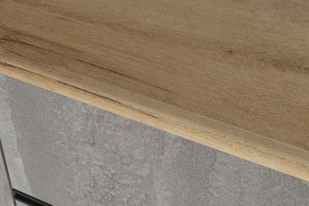 Кухонные гарнитуры, Кухонный гарнитур Симфония мега 2,5 м Бетон светлый/Бетон темный ЛДСП