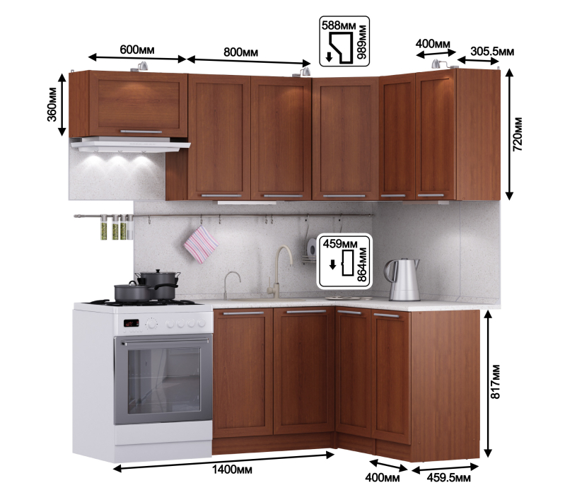 Кухонные гарнитуры, Кухня Квадро Ангелина угловая 200*160 см.