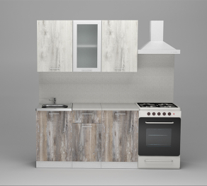 Кухонный гарнитур Инна медиум 1,4 м Пайн Белый/Пайн Экзотик ЛДСП