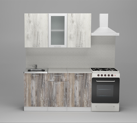 Кухонные гарнитуры, Кухонный гарнитур Инна медиум 1,4 м Пайн Белый/Пайн Экзотик ЛДСП