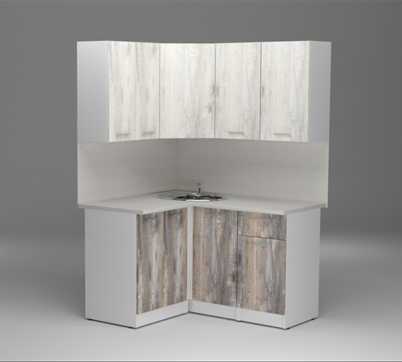 Кухонные гарнитуры, Кухонный гарнитур Инна прайм 1,2 х 1,4 м Пайн Белый/Пайн Экзотик ЛДСП