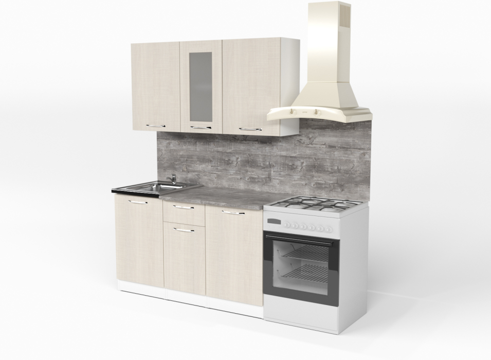 Кухонные гарнитуры, Кухонный гарнитур Лариса медиум 1 1,4 м Латте ЛДСП