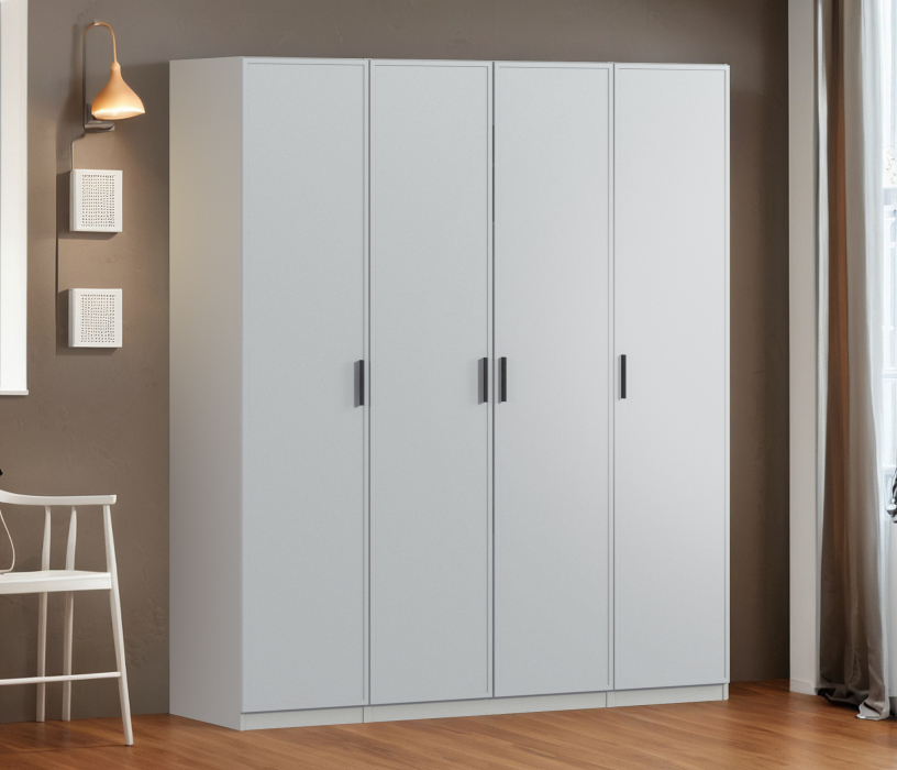Для одежды, Шкаф четырехдверный Макс 2000 мм, вариант №4 (ЛДСП/МДФ)