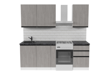 Кухонный гарнитур Сюита стандарт 1,6 м Бетон светлый ЛДСП