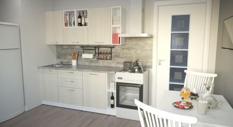 Кухонный гарнитур Лариса макси 4 1,8 м Латте ЛДСП