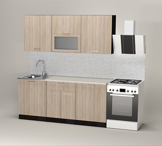 Кухонные гарнитуры, Кухонный гарнитур Светлана макси 1,8 м Ясень Шимо Светлый ЛДСП