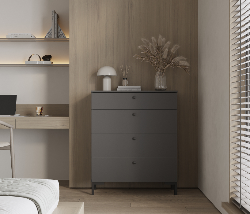 Комоды, Комод Тренд СБ-3444 4 ящика Диамант серый