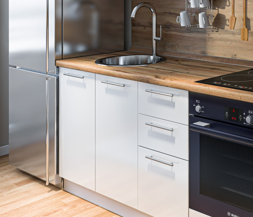 Кухонные гарнитуры, Кухонный гарнитур Регина Белый/Анна МДФ Белый глянец 2,2 м