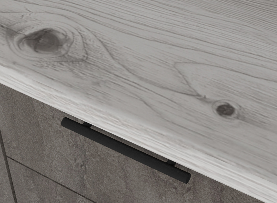 Кухонные гарнитуры, Кухонный гарнитур Сиена мини 1,0 м Дуб грей/Бетон темный ЛДСП