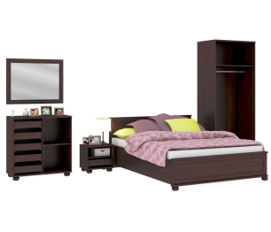 Верди спальня (шкаф 2х дв + кровать + комод + тумба)