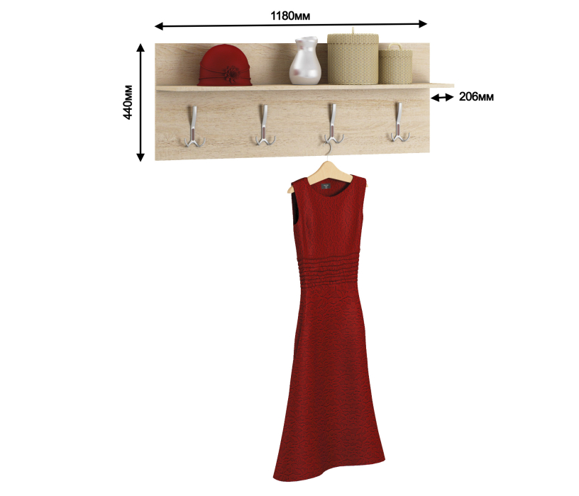 Настенные, Вешалка настенная (1180) Афина СБ-2242