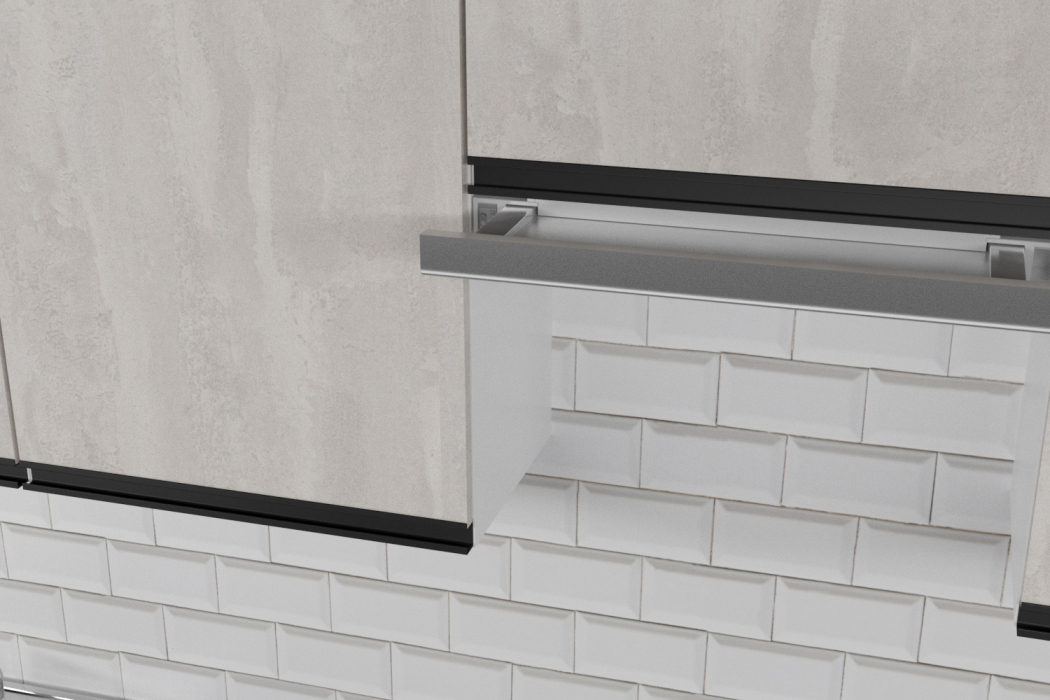 Кухонные гарнитуры, Кухонный гарнитур Сюита мега 2,5 м Бетон светлый ЛДСП