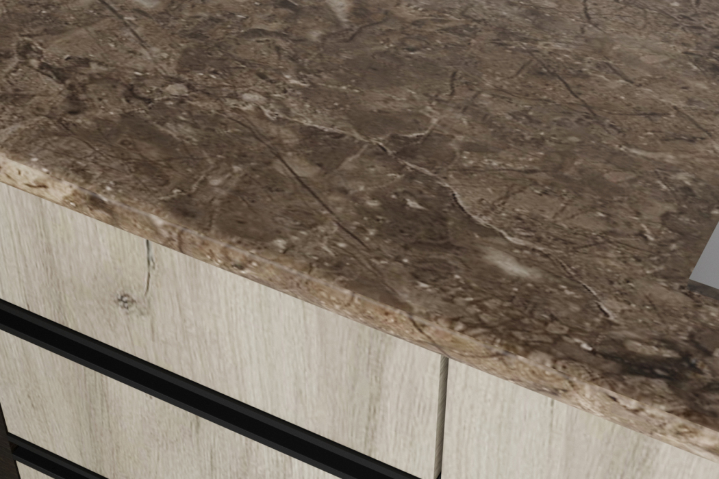 Кухонные гарнитуры, Кухонный гарнитур Равенна мега прайм 1,5 х 2,7 м Дуб браун ЛДСП