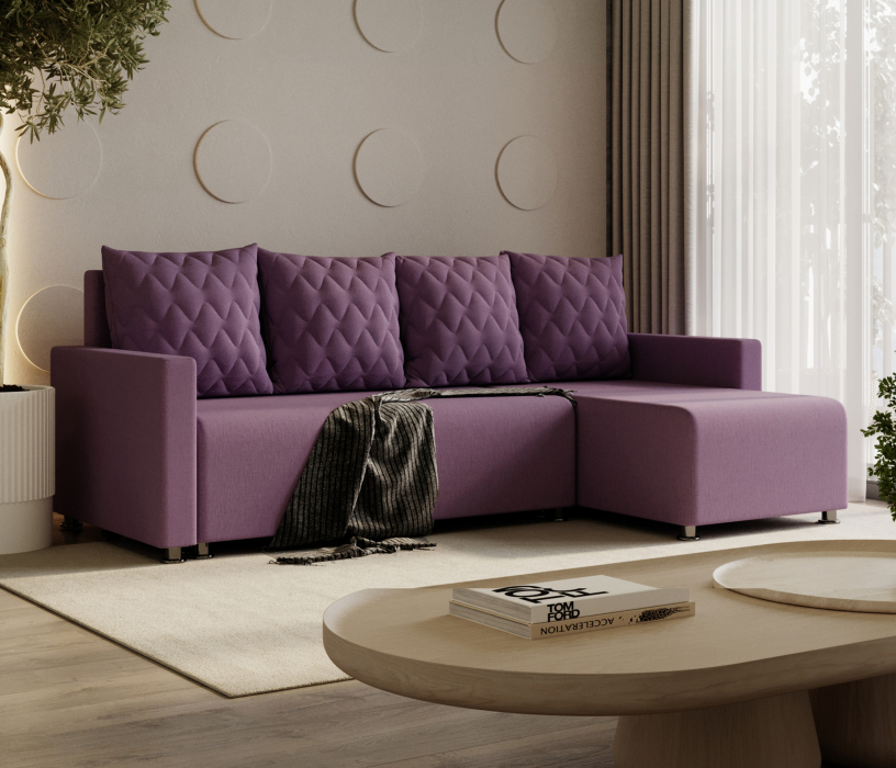 Диваны угловые, Угловой диван-кровать Челси, рогожка