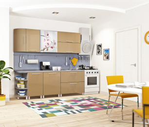 Анна 2150 Алюминий/Капучино глянец