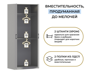 Шкаф двухдверный Макс 1000 мм, вариант №4 (ЛДСП)