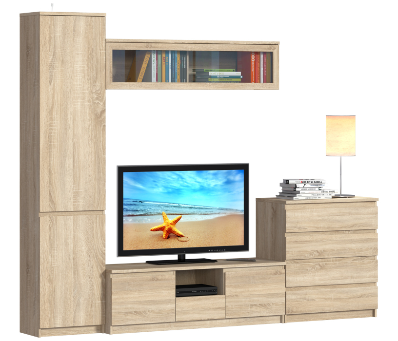 Стенки для гостиной, Веста набор Дуб Сонома L-2700