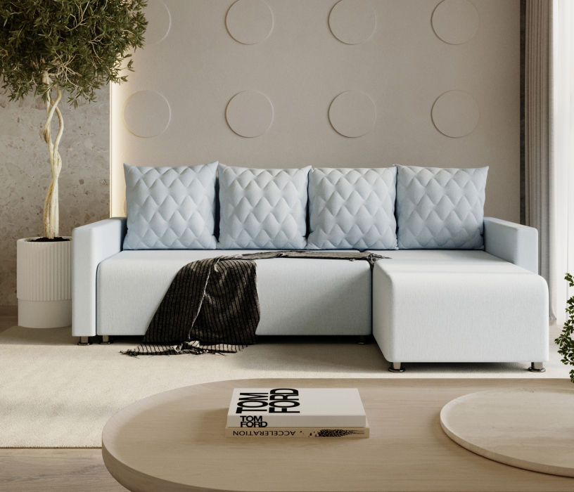 Диваны угловые, Угловой диван-кровать Челси, рогожка