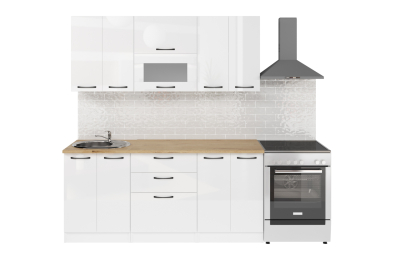 Кухня Жасмин макси 2 1,8 м Белый глянец ЛДСП