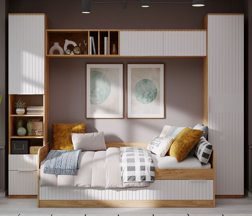 Шкафы одностворчатые, Шкаф комбинированный Хилтон с 1 дверью (2 ящика)