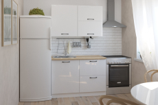 Кухонные гарнитуры, Кухонный гарнитур Жасмин лайт 1,2 м Белый глянец ЛДСП