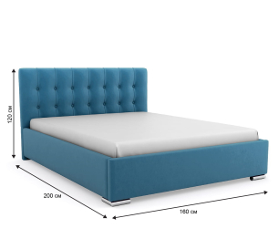 Кровать Бостон 1600 с ламелями, велюр