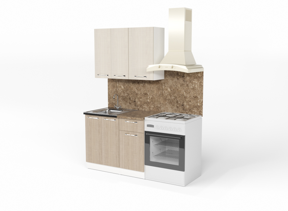 Кухонные гарнитуры, Кухонный гарнитур Ольга мини 2 1,0 м Латте / Карамель ЛДСП