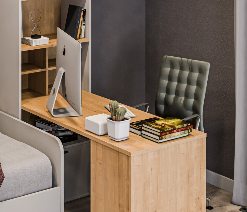 Для девочек, Милан Детская комплект со столом и кроватью 900