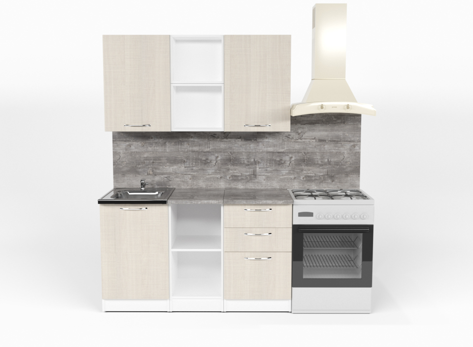 Кухонные гарнитуры, Кухонный гарнитур Лариса медиум 4 1,4 м Латте ЛДСП