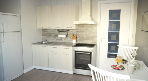 Кухонный гарнитур Лариса медиум 2 1,4 м Латте ЛДСП