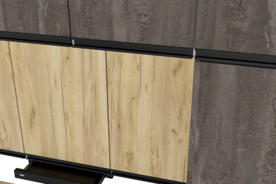 Кухонный гарнитур Сапфир 2 Экстра 3,0 м Дуб золотой / Бетон темный ЛДСП