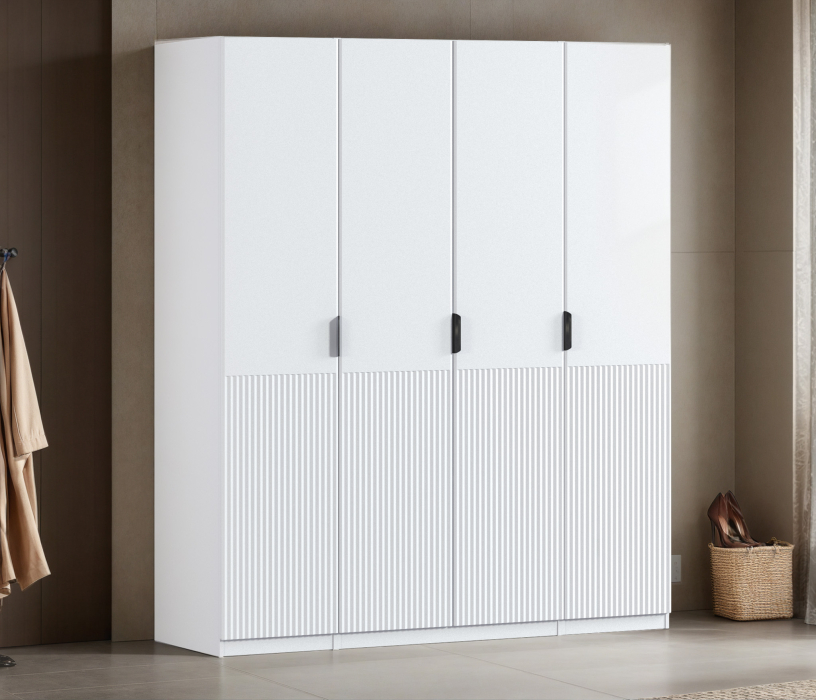 Для одежды, Шкаф четырехдверный Макс 2000 мм, вариант №1 (ЛДСП/МДФ)