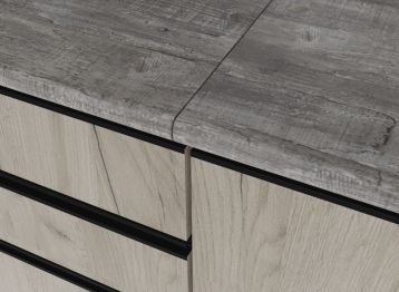 Кухонный гарнитур Паола мега 2,5 м Дуб грей/Дуб Браун ЛДСП