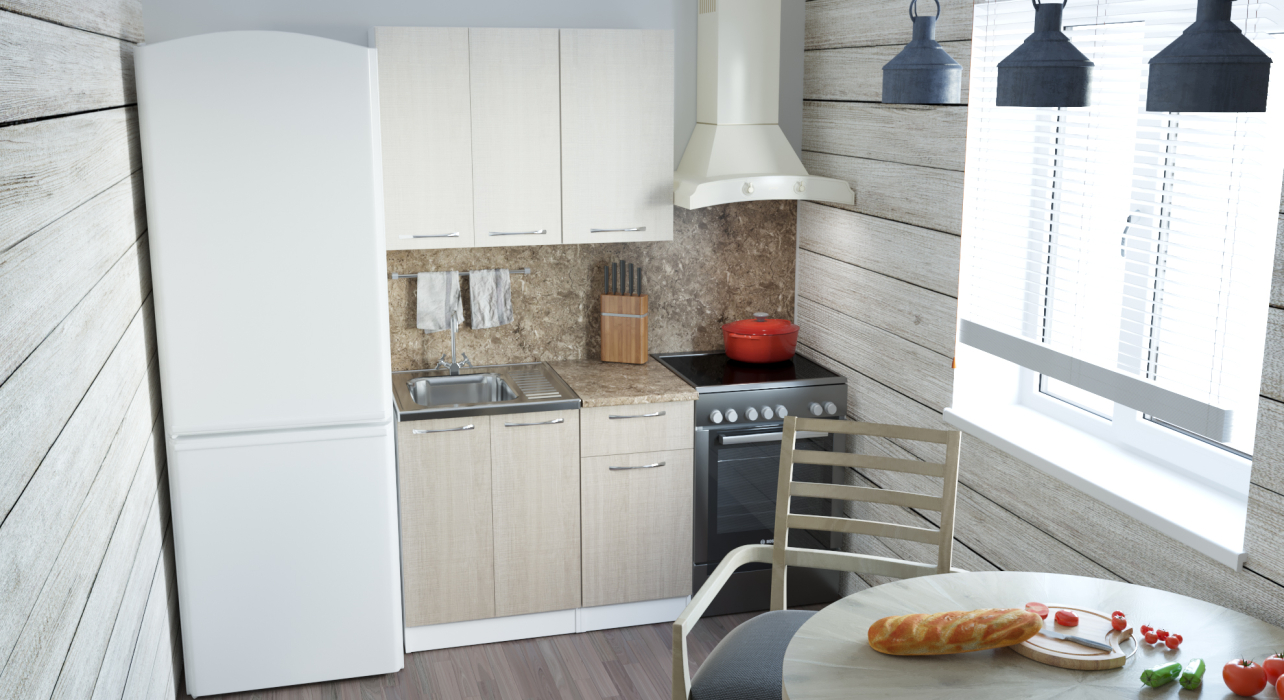 Кухонные гарнитуры, Кухонный гарнитур Ольга мини 2 1,0 м Латте / Карамель ЛДСП