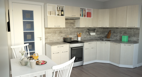 Кухонный гарнитур Лариса оптима 5 2,7 х 1,6 м Латте ЛДСП