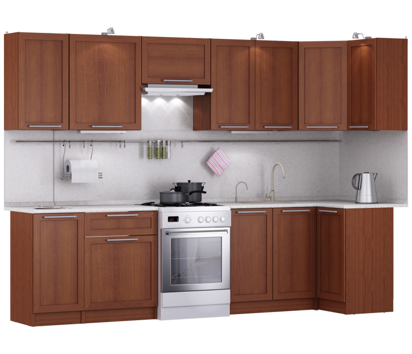 Кухонные гарнитуры, Кухня Квадро Ангелина угловая 300*100 см.