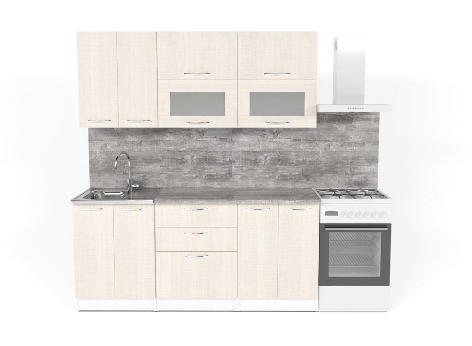 Кухонные гарнитуры, Кухонный гарнитур Лариса макси 2 1,8 м Латте ЛДСП