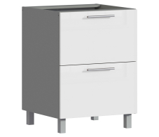 Анна, Анна АСЯ-60 стол с ящиками накладки Белый глянец