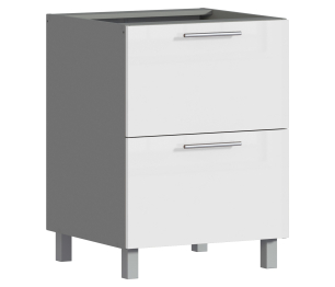 Анна АСЯ-60 стол с ящиками накладки Белый глянец