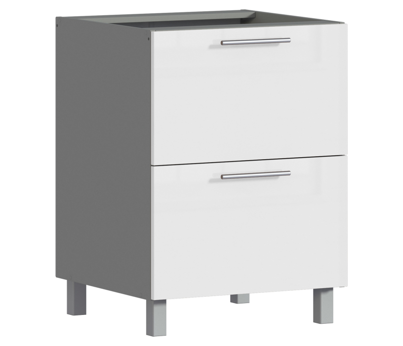 Анна, Анна АСЯ-60 стол с ящиками накладки Белый глянец