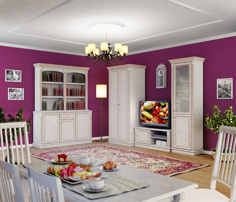 Стенки для гостиной, Версаль комплект для гостиной с комодом