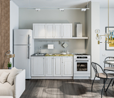 Кухонные гарнитуры, Кухонный гарнитур Катя Авиньон/Ясень Золото/Мрамор золотой АркобаленоR5 1,5 м