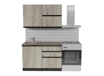 Кухонный гарнитур Равенна лайт 1,2 м Дуб браун ЛДСП