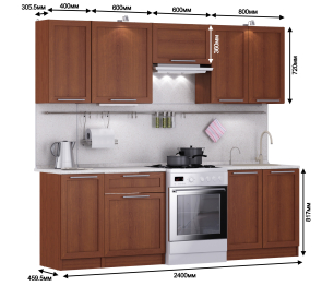 Кухонный гарнитур Ангелина Квадро 2,4 м